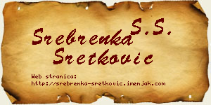 Srebrenka Sretković vizit kartica